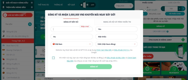22Bet - Đẳng cấp nhà cái cá cược của game thủ Việt