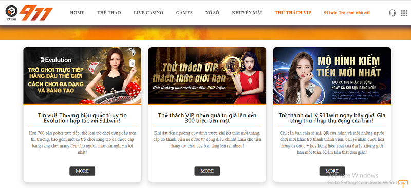 Đánh giá 911 - Thương hiệu casino uy tín châu Á